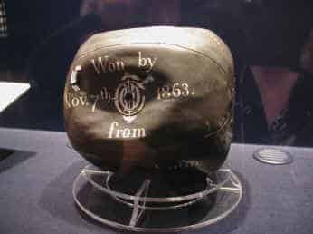 oldest soccer ball on display