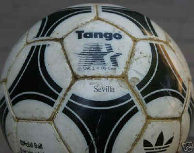 close up of ball Tango Sevilla Olympic 1984 Soccer Ball