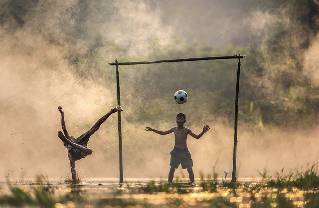 Children playing soccer Soccer Ball Physics 2