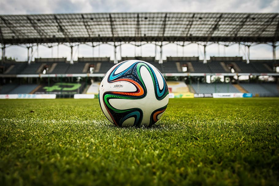 Close up of Football on Pitch